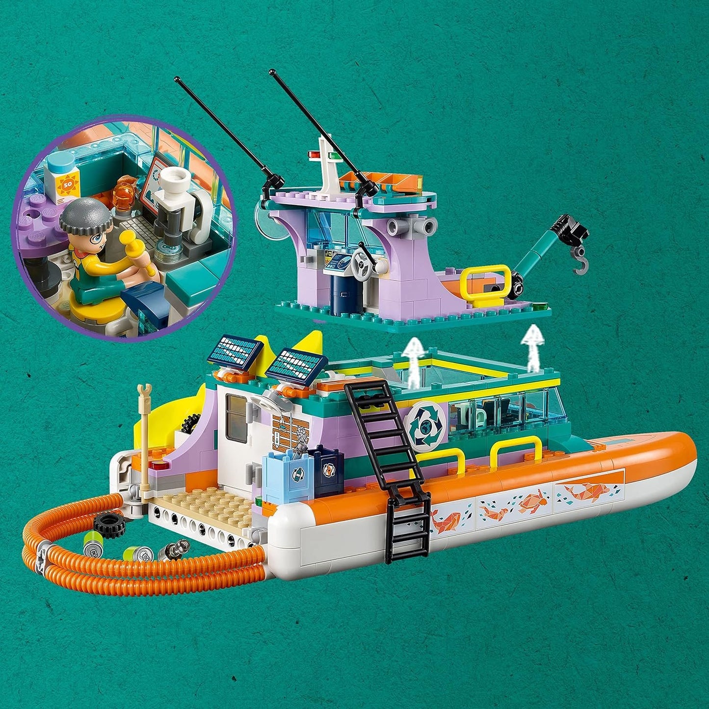 LEGO 41734 Friends Sea Rescue Boat Building Toy Set