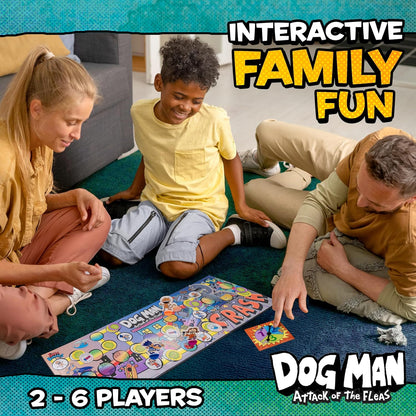 Dog Man: Attack of the Fleas Board Game | Family Strategy Game for 2–6 Players Ages 7+ | University Games