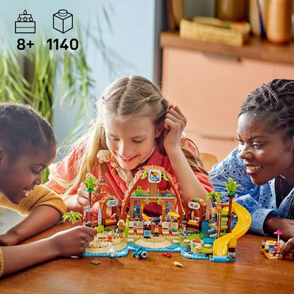 LEGO Friends 42673 Family Holiday Beach Resort Toy with 6 Mini Dolls, plus Turtle & Dolphin Animal Figures, an Ice Cream Stand and Accessories - Creative Birthday Gift for 8+ Year Old Girls