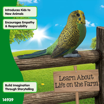 Schleich Farm World - Budgie Parakeet Toy Figurine - Kids Ages 3+ | 14939 | Farm Animal Figurine, Realistic Animal Toys, Bird Toy for Kids 3+, Screen-Free Imaginative Pretend Play, Montessori Toy