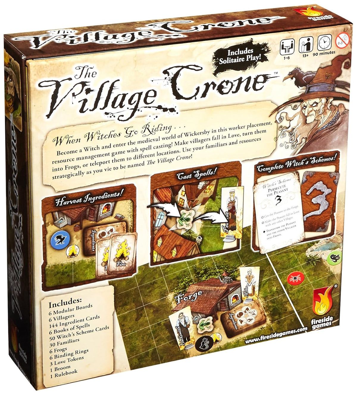 Fireside Games The Village Crone Board Game | Witch-Themed Strategy & Spell-Casting Game | Worker Placement & Resource Management | 1–6 Players, Ages 13+