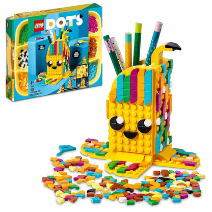 LEGO 41948 DOTS Cute Banana – Pen Holder DIY Craft Kit, Colorful Tiles (438 Pieces)