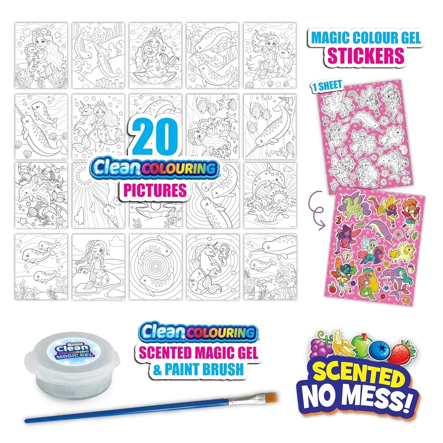 Scentos CleanColouring Magic Gel Painting Set - Enchanted - Jaiman Toys