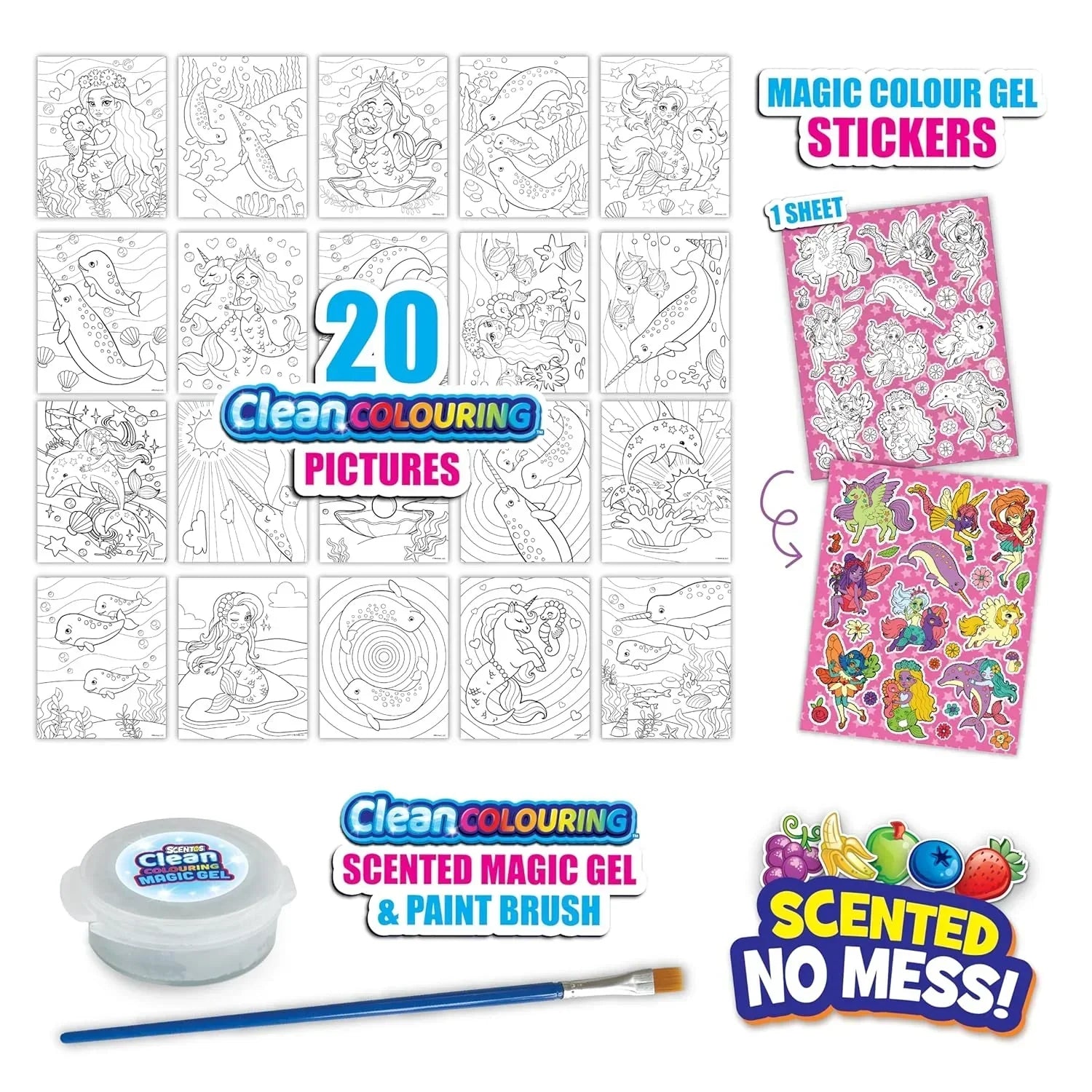 Scentos CleanColouring Magic Gel Painting Set - Enchanted - Jaiman Toys