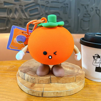 Cute Orange Fruit Silicone Mini Pouch Keychain | 3D Orange Bag Charm with Zipper Storage for Coins, Earbuds, Keys & Small Accessories
