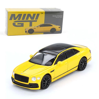 Mini GT Bentley Flying Spur – Monaco Yellow | 1:64 Scale RHD Diecast Model Car | Luxury Sedan Collector Edition - Jaiman Toys