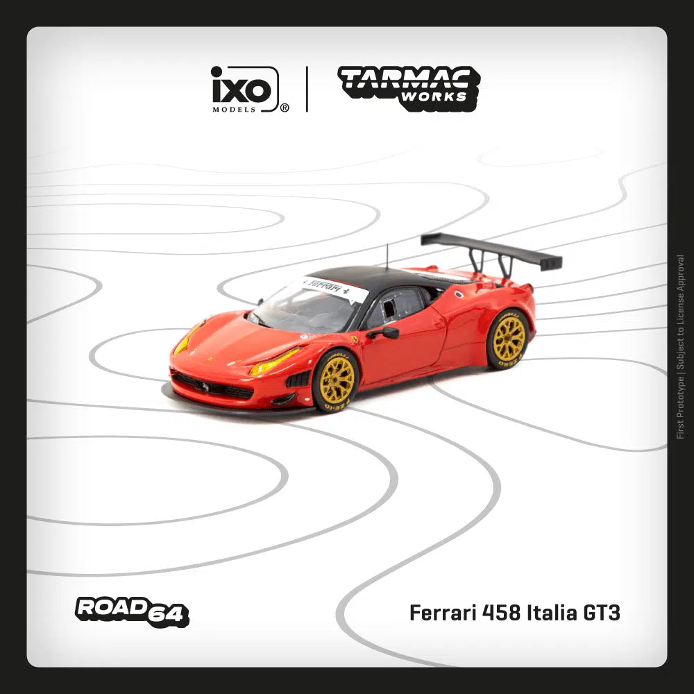 Tarmac Works 1:64 RTarmac Works ROAD64 1:64 Ferrari 458 Italia GT3 Red Diecast Model Car (T64R-073-RE)