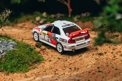 Tarmac Works GLOBAL64 1:64 Mitsubishi Lancer Evolution IV Rallye Monte-Carlo 1997 Diecast Model Car (T64G-076-97MCR01)