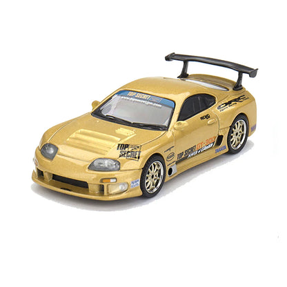 MINI GT Toyota Supra (A80) Top Secret GT-300 – Top Secret Gold | 1:64 Scale Diecast Model Car - Blister Pack - Jaiman Toys