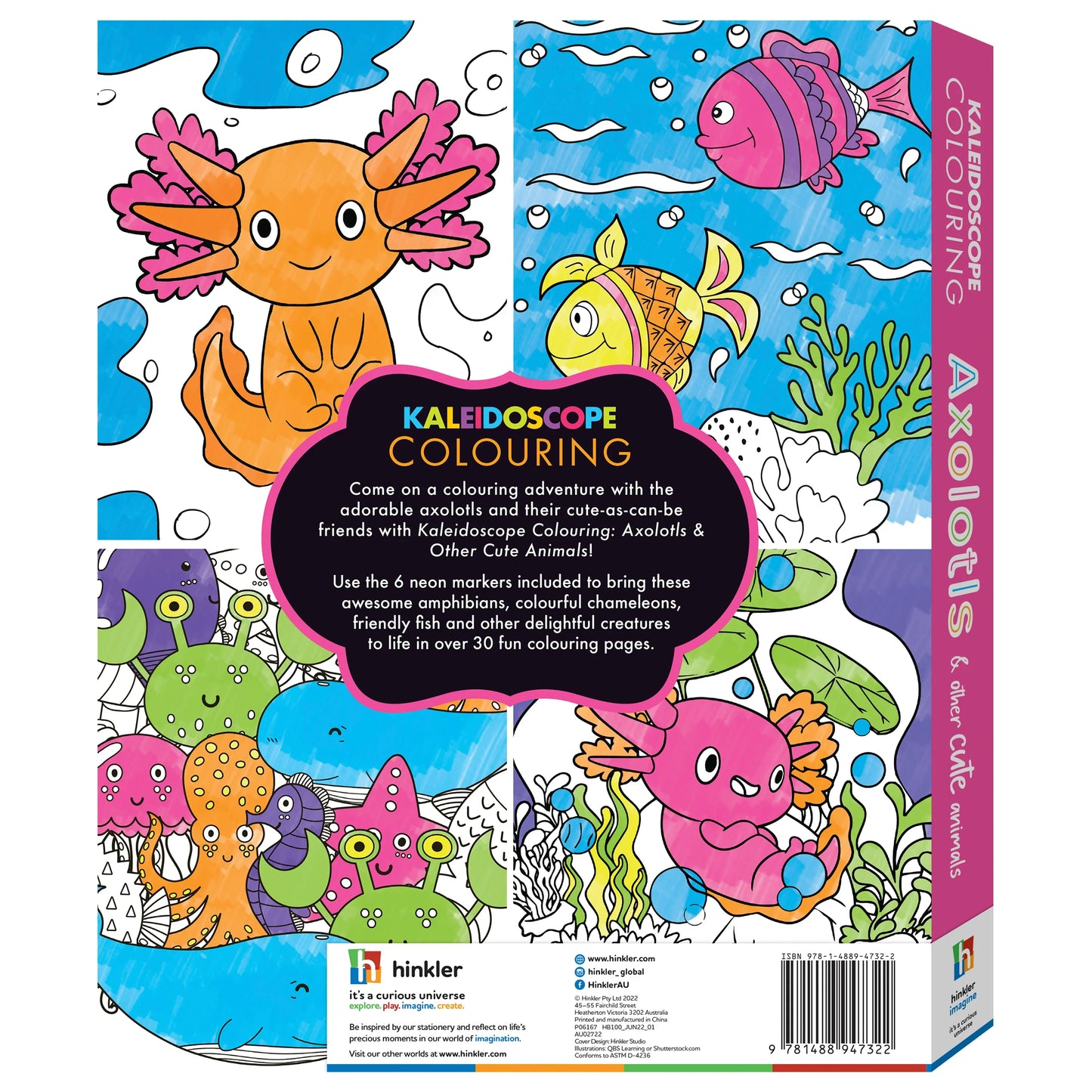 Kaleidoscope Colouring Kit: Axolotls - Jaiman Toys