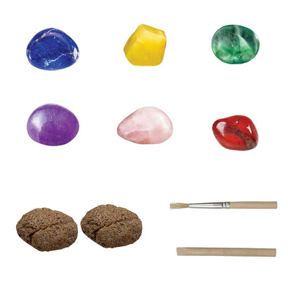 Hinkler Dig & Discover Gemstones Kit – Kids Excavation Science Toy | Educational STEM Fossil Dig Set | Fun Learning Gift