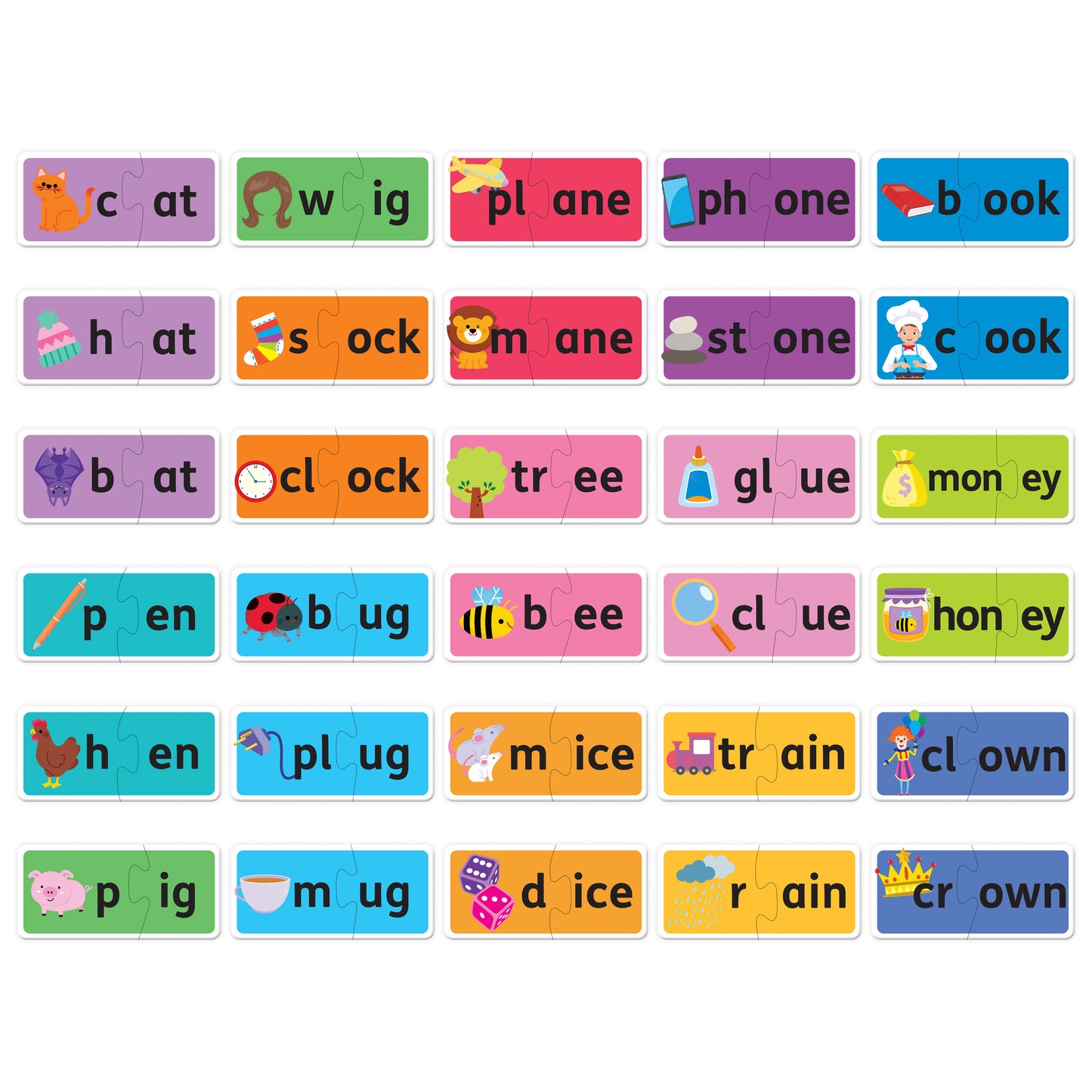 Hinkler Building Blocks Match & Learn Word Sounds | 60 Connecting Jigsaw Pieces with 16-Page Activity Book | Phonics & Word Sound Learning Game for Kids Ages 3+