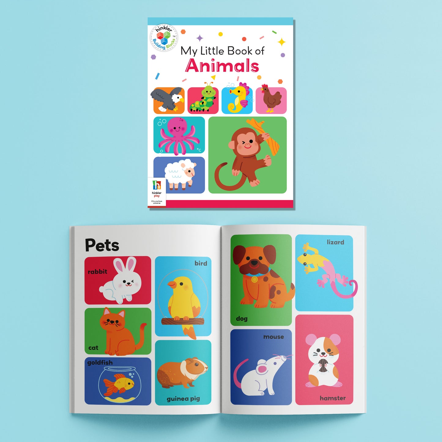 Hinkler Building Blocks Floor Puzzle First Animals | 28-Piece Educational Animal Jigsaw Puzzle with 16-Page Activity Book & Poster | Learning Puzzle for Kids Ages 3+