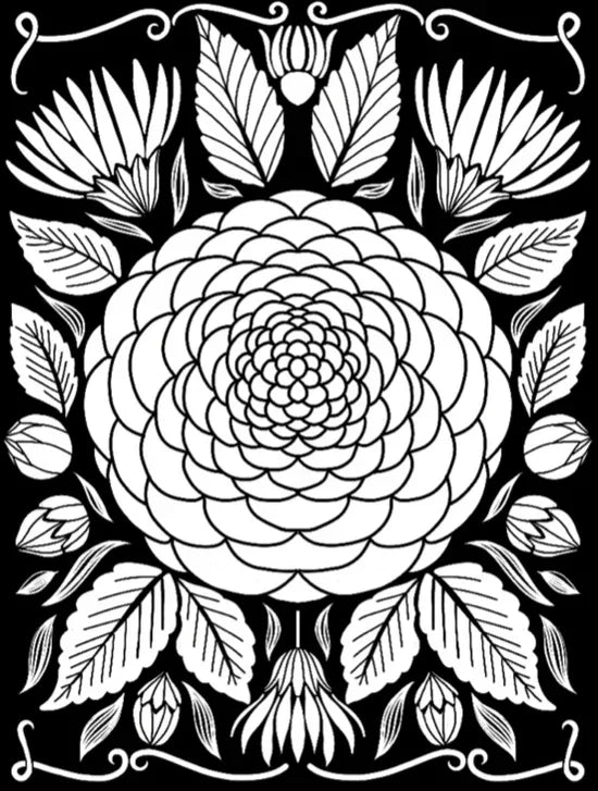 Creative Pages Neon Coloring Kit Bold Botanicals - Jaiman Toys