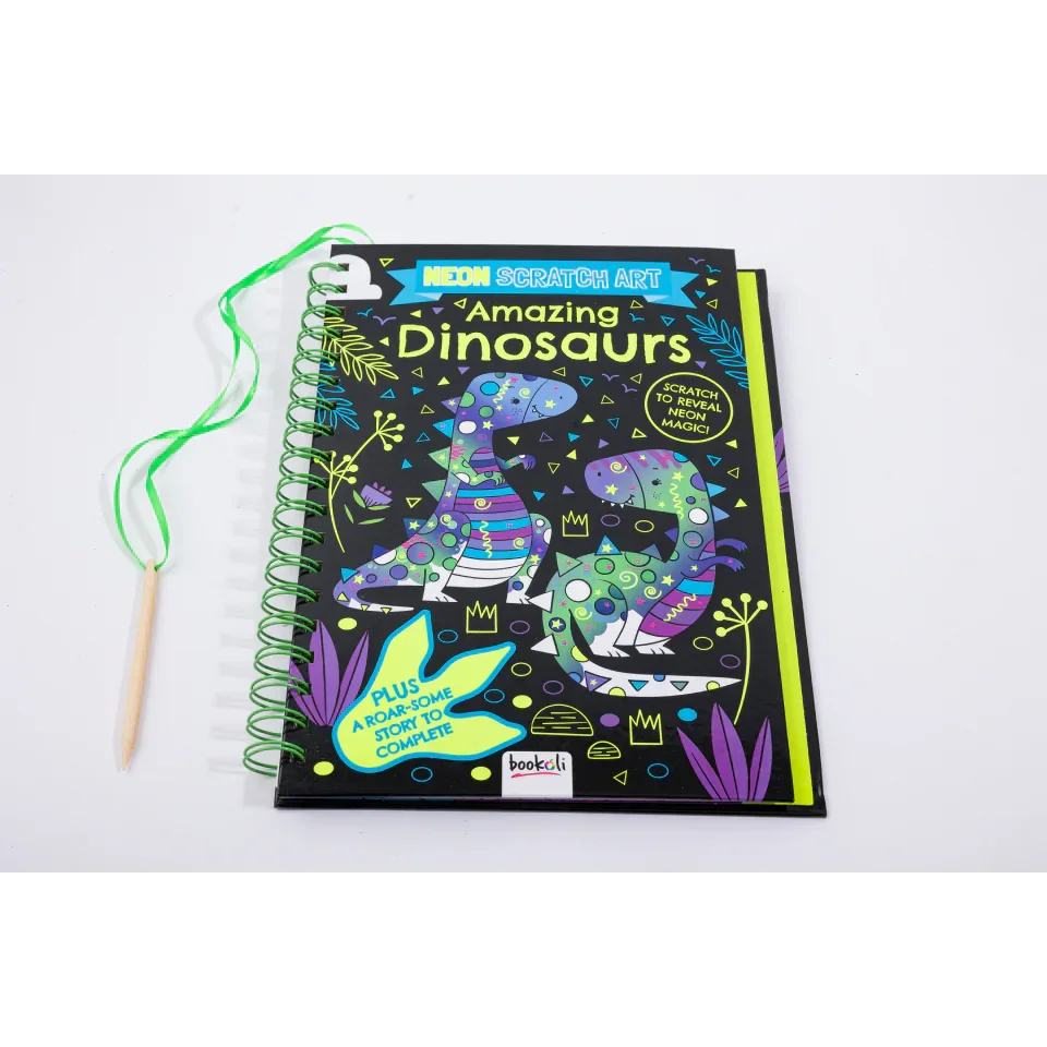Neon Scratch Art Amazing Dinosaurs - Jaiman Toys