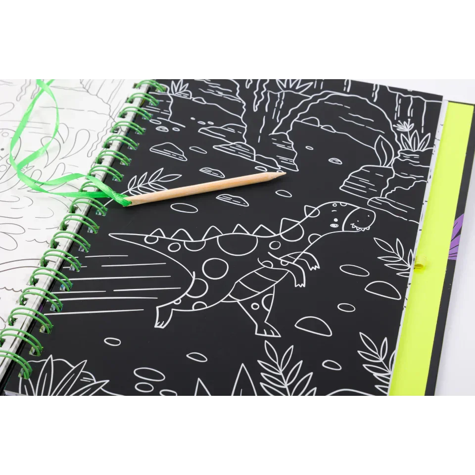 Neon Scratch Art Amazing Dinosaurs - Jaiman Toys
