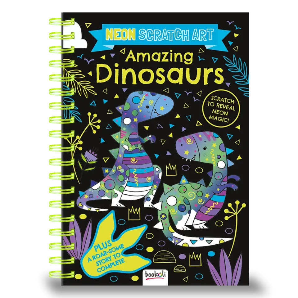 Neon Scratch Art Amazing Dinosaurs - Jaiman Toys