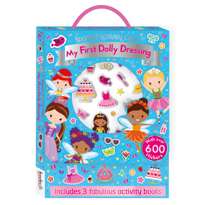 Sparkly Activity Case: My First Dolly Dressing | 3 Activity Books + 600+ Stickers | Creative Dress-Up Fun for Kids