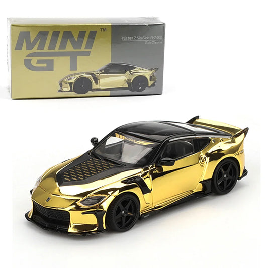 Mini GT 1:64 Nissan Z Veliside FFZ400 – Gold Chrome Diecast Model Car - Jaiman Toys
