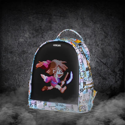 HOOKABA Dazz Roll Women’s LED Backpack – App-Controlled Pixel Display, Stylish Waterproof Bag (14L) - White - Jaiman Toys