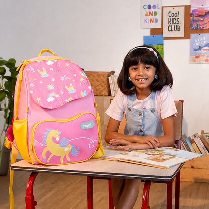 Basil Pixie Dash Kids School Backpack 18–20L | 40cm Unicorn School Bag with Posture Support, Wide Straps & Chest Strap