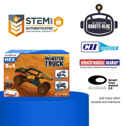 Avishkaar MEX 3-in-1 Monster Truck | Build, Code & Drive STEM Kit Ages 10-14