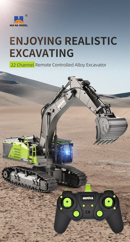 HUINA 1593 RC Excavator 1:14 Metal Alloy Engineering Crawler Tractor 2.4G Electric Remote Control Car Rc Vehicle Toy