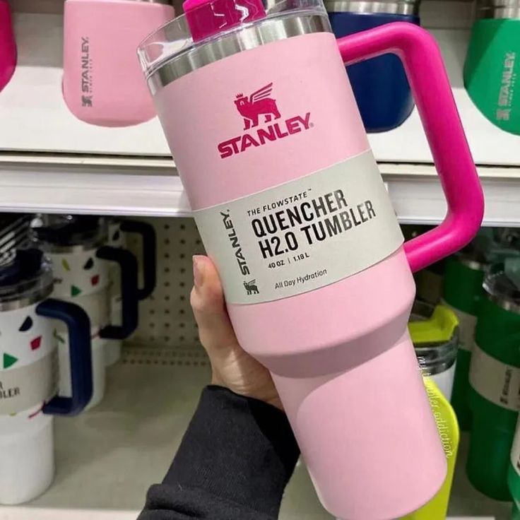 STANLEY Quencher H2.0 FlowState Tumbler 40 oz (1.18L) Cherry Blossom Pink Insulated Stainless Steel Travel Mug