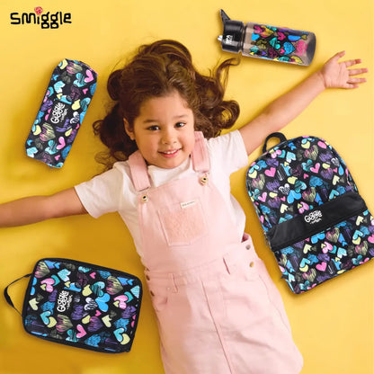 Smiggle Giggle Heart Print Bundle Set (4 Pieces) – Backpack, Lunch Bag, Pencil Case & Water Bottle for Kids 3+