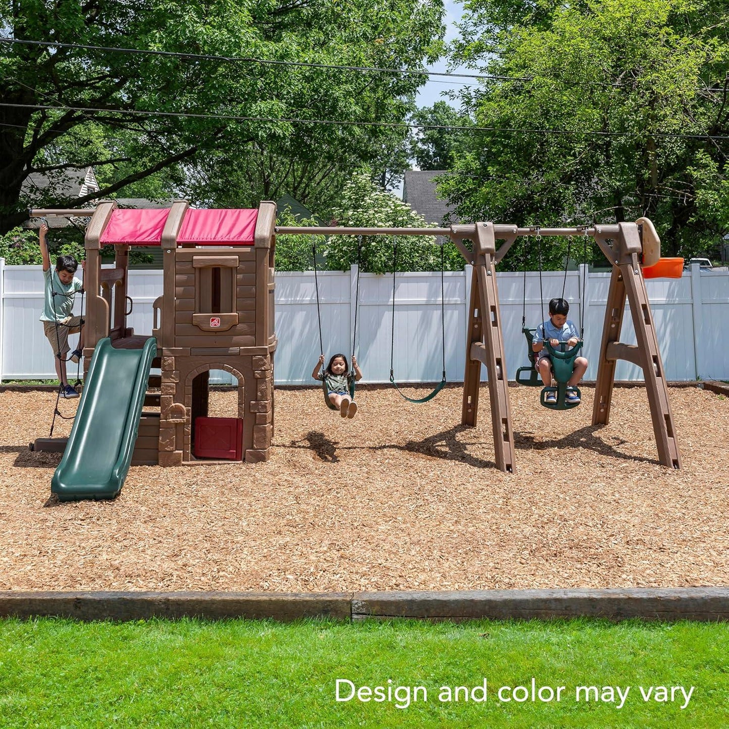 Step2 Naturally Playful Adventure Lodge Play Center with Glider – Kids Outdoor Activity Set - Jaiman Toys