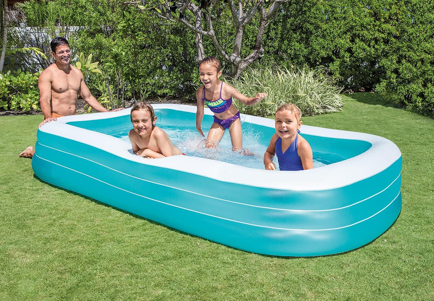 Intex 58484 Swim Center Family Inflatable Pool 10 Feet – Large Outdoor Garden Swimming Pool for Kids & Family