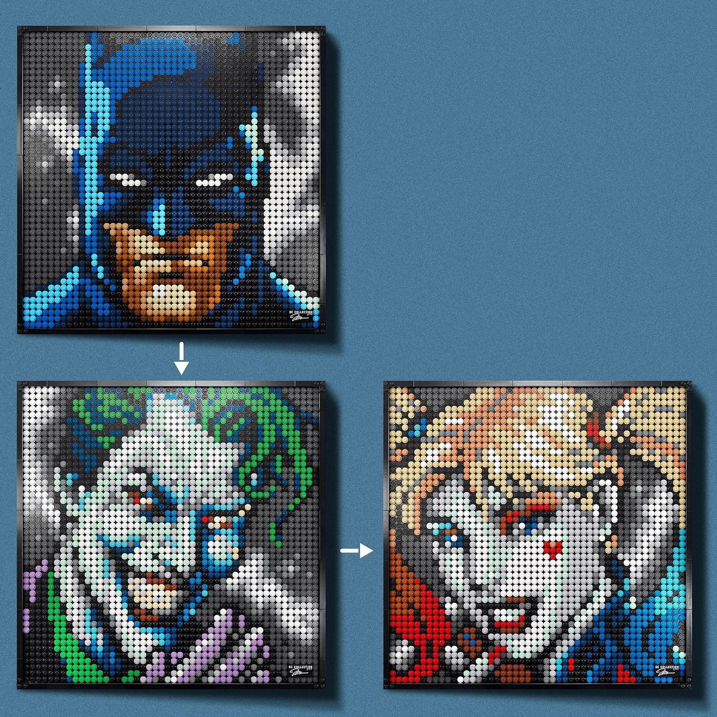 LEGO Art Jim Lee Batman Collection 31205 Canvas Wall Decor with The Joker or Harley Quinn, Crafts Xmas Gift Idea for Him, Her, Men, Women, DIY Poster, Big Set for Adults,