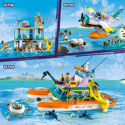 LEGO 41734 Friends Sea Rescue Boat Building Toy Set