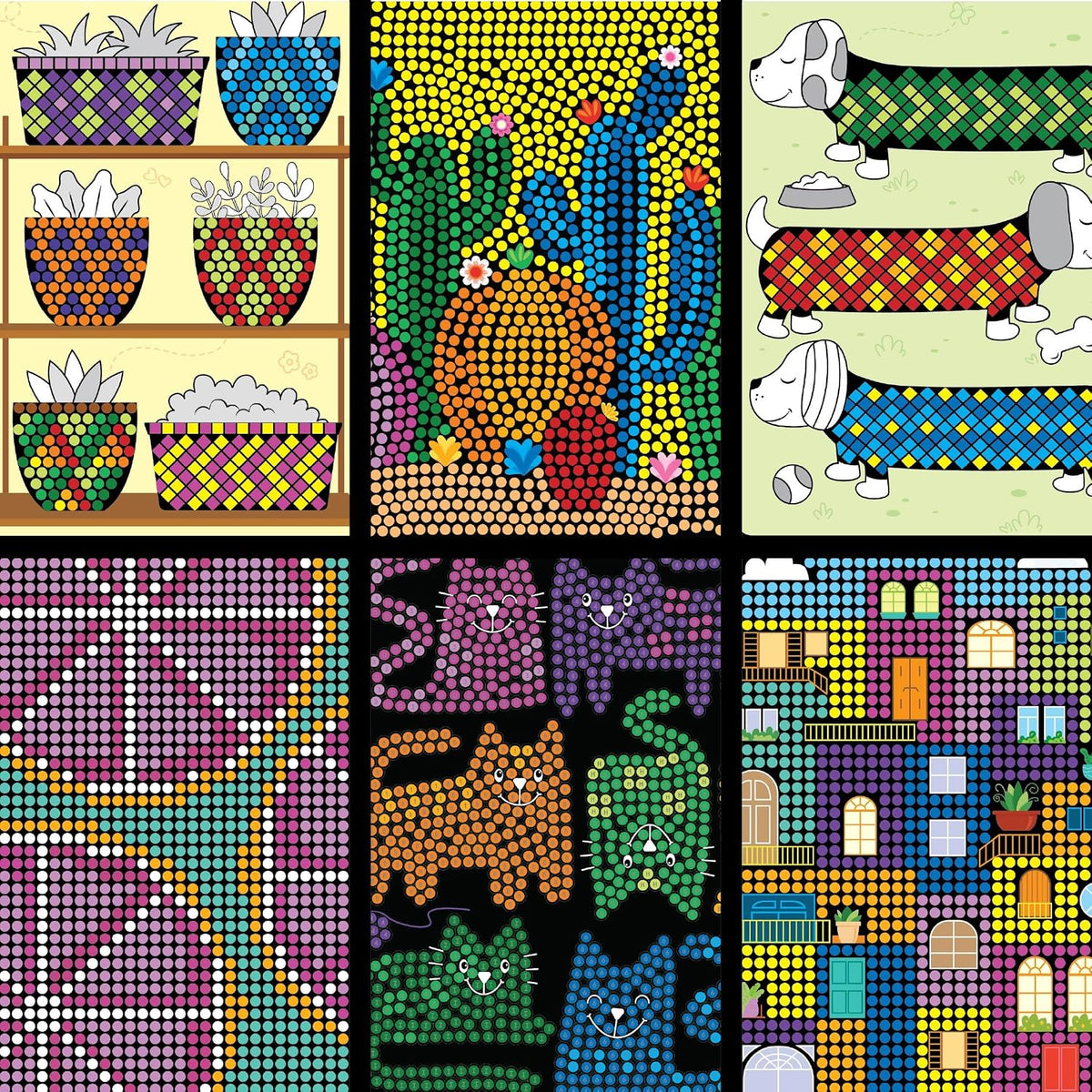 Imagimake Look What I Made! Mystery Mosaic Patterns Paint by Numbers Art Kit with 30 Designs & 20 Colour Pens – Creative Activity Set for Kids Ages 6+