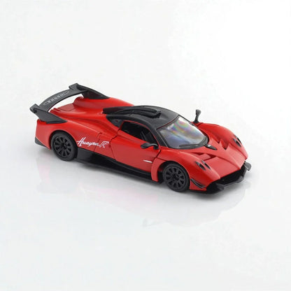 RMZ Hobby 1:32 Pagani Huayra R Die-Cast Model Car – Red with Openable Doors,Pull-Back Action, Light & Sound (664974) - Jaiman Toys