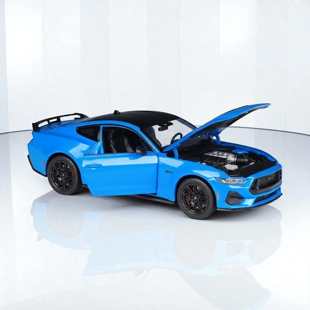 Welly 1:25 2024 Ford Mustang GT Die-Cast Model – Blue | Openable Doors (24123) - Jaiman Toys