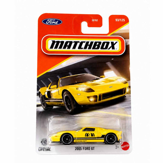 Matchbox 1:64 2005 Ford GT (Blister Pack) Die-Cast Model Car | Yellow Ford GT Collectible Vehicle