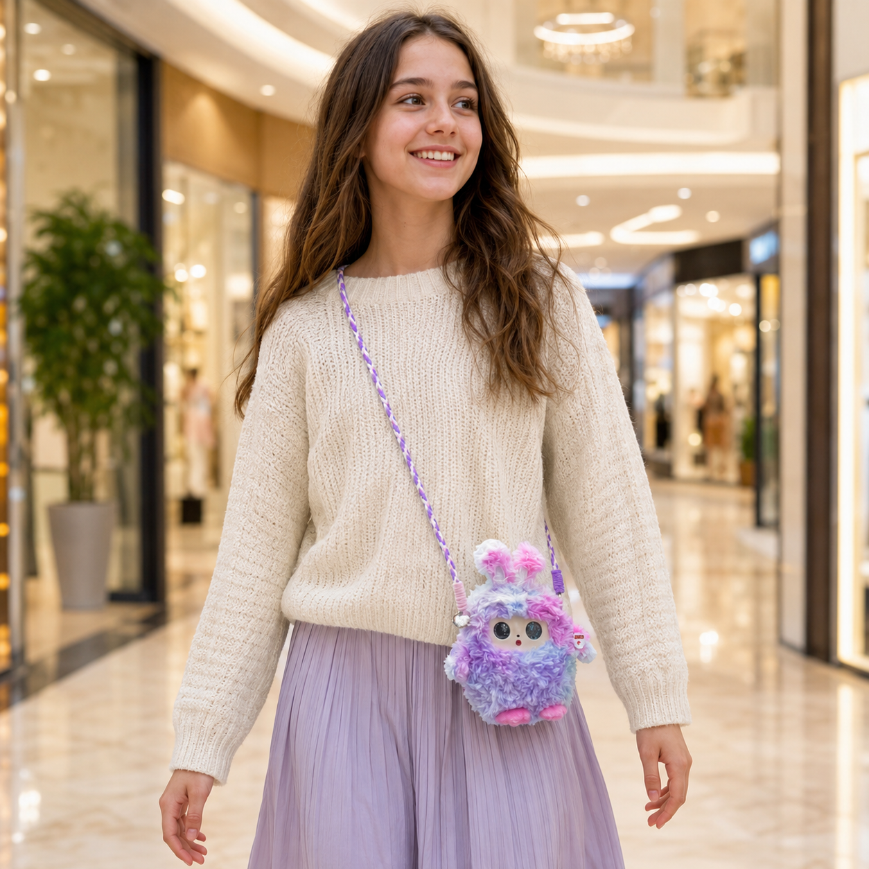TuPark Damu Zhi AI Plush Toy Hug Me | Interactive Bluetooth Audio AI Plush Companion with Animated LED Display Eyes | Rechargeable Smart Soft Toy for Kids