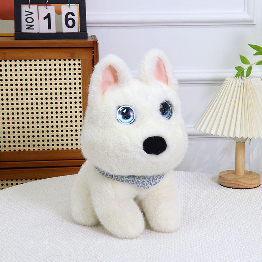 Breatoi! AI Smart Interactive Plush Dog Toy with Voice Interaction, Soft Stuffed Puppy Companion, Talking & Sound Responsive Plush Animal for Kids | Gift for Boys & Girls 3+ Years - White
