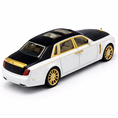 JOY Junction 1:24 Rolls-Royce Phantom Luxury Diecast Model Car – White, Black & Gold Collector Edition (14+)