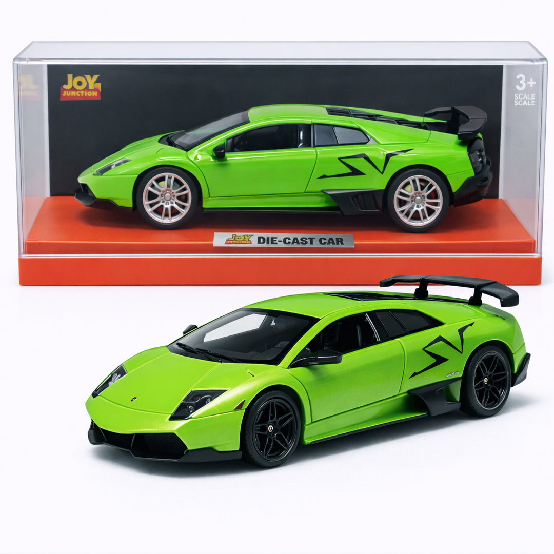 JOY JUNCTION 1:32 Green Supercar Diecast Model – Alloy Metal Sports Car with Openable Doors | Premium Collector Edition