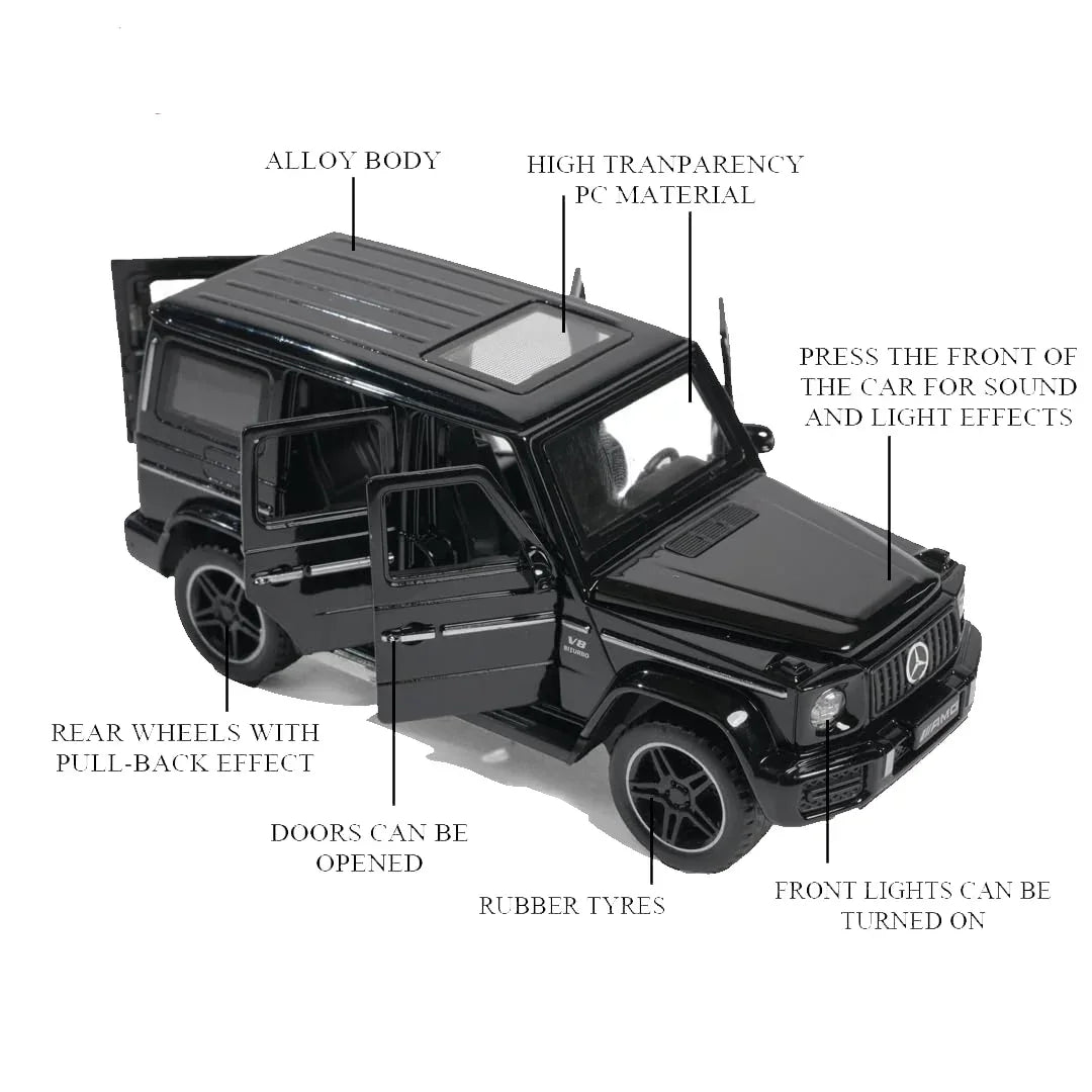 JOY JUNCTION 1:32 Alloy Diecast Luxury SUV Car – Black Metal Model Toy with Display Box for Kids & Collectors