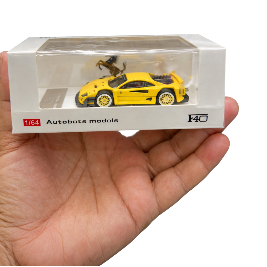 Autobots Models Ferrari F40 Yellow – 1:64 Scale Diecast Model Car
