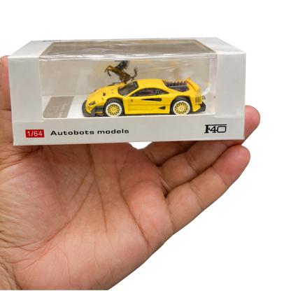 Autobots Models Ferrari F40 Yellow – 1:64 Scale Diecast Model Car