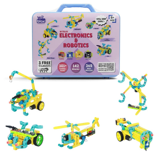 Witblox Electronics & Robotics Kit | STEM Educational Toy for Kids 8+ | 142 WitBricks & 101+ Builds