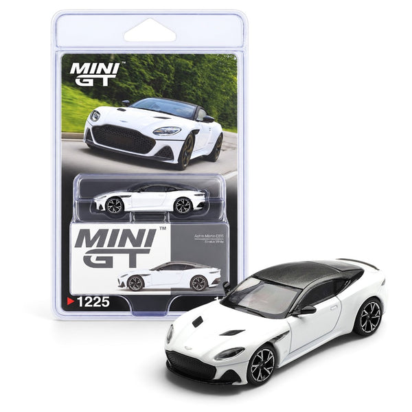 MINI GT 1:64 (Blister Pack) Aston Martin DBS Stratus White Die-Cast Model Car – 1225 | Collector Edition