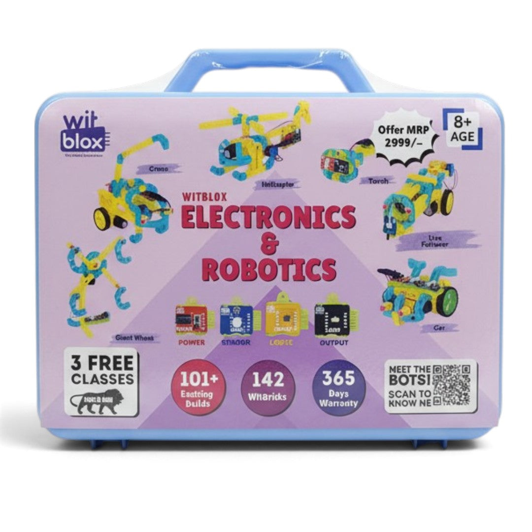 Witblox Electronics & Robotics Kit | STEM Educational Toy for Kids 8+ | 142 WitBricks & 101+ Builds