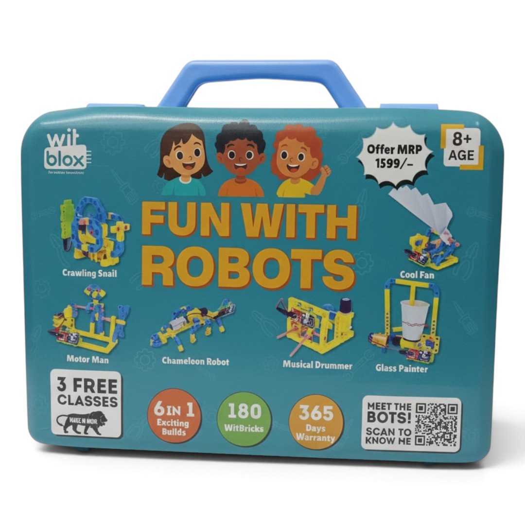 Witblox Fun With Robots Kit | 6-in-1 STEM Toy for Kids 8+ | 180 WitBricks & DIY Projects