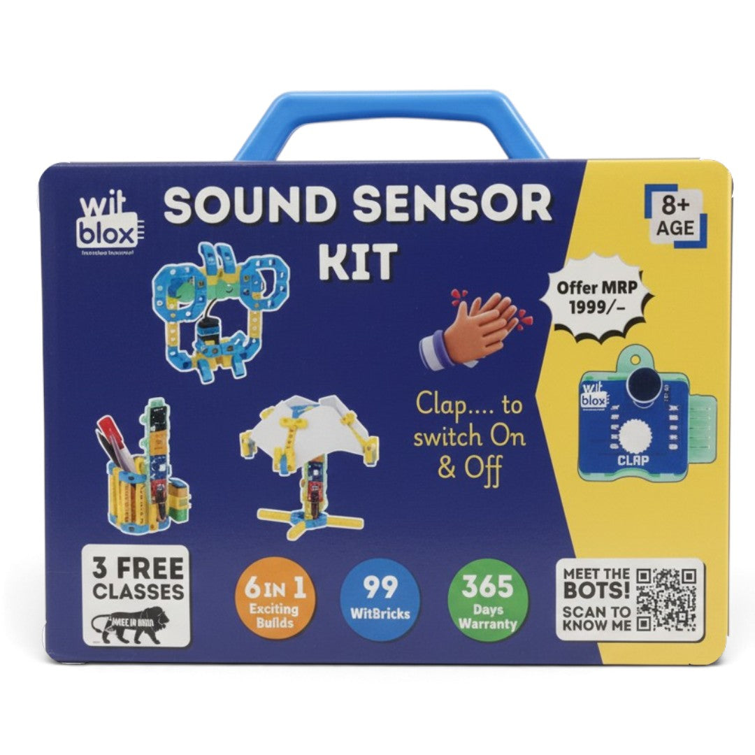 Witblox Sound Sensor Kit | 6-in-1 STEM Toy for Kids 8+ | Clap to Switch On & Off DIY Robot