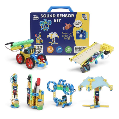 Witblox Sound Sensor Kit | 6-in-1 STEM Toy for Kids 8+ | Clap to Switch On & Off DIY Robot